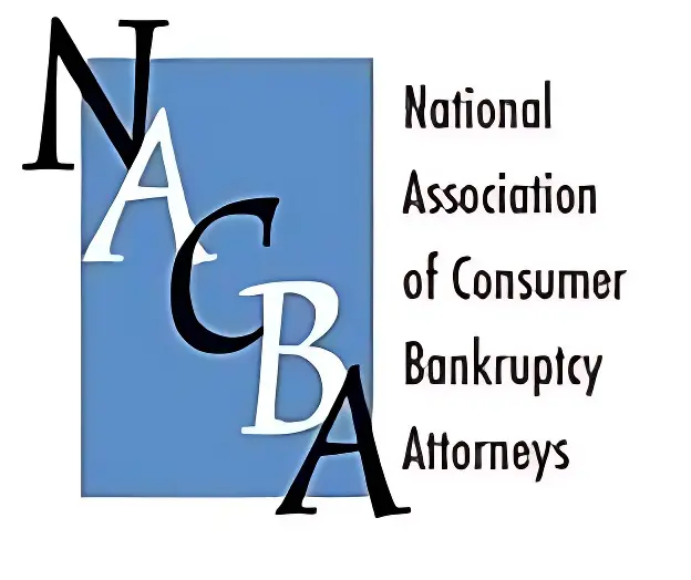 A blue and white logo for the national association of consumer bankruptcy attorneys.